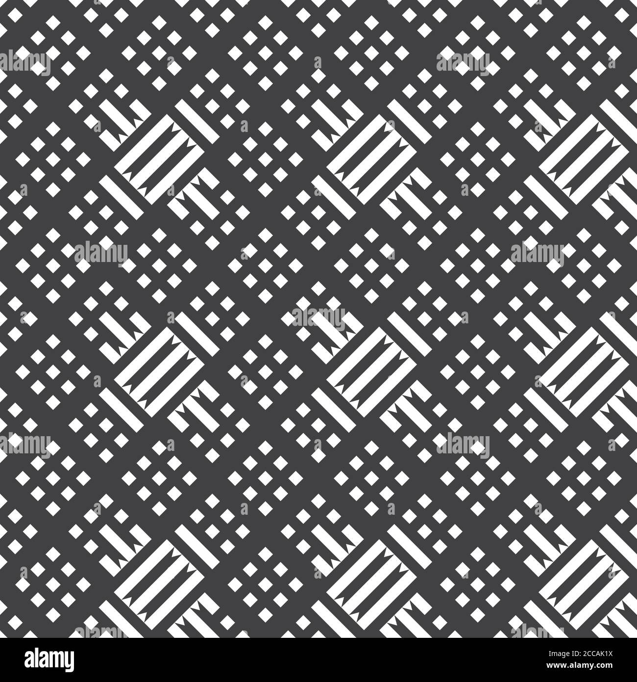 Nahtloses Muster. Sich wiederholende moderne geometrische Textur bestehend aus Streifen, Rauten, Dreiecken. Vektor-Element des grafischen Designs Stock Vektor