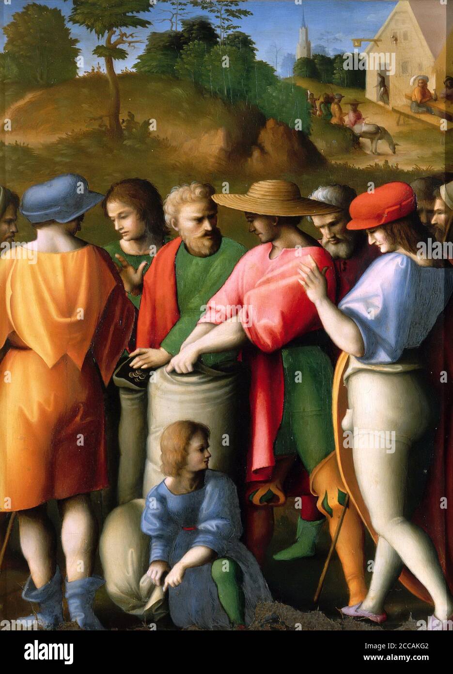 Joseph-Legende: Die Suche nach der Silberkappe. Museum: Galleria Borghese, Rom. Autor: Francesco Bacchiacca. Stockfoto