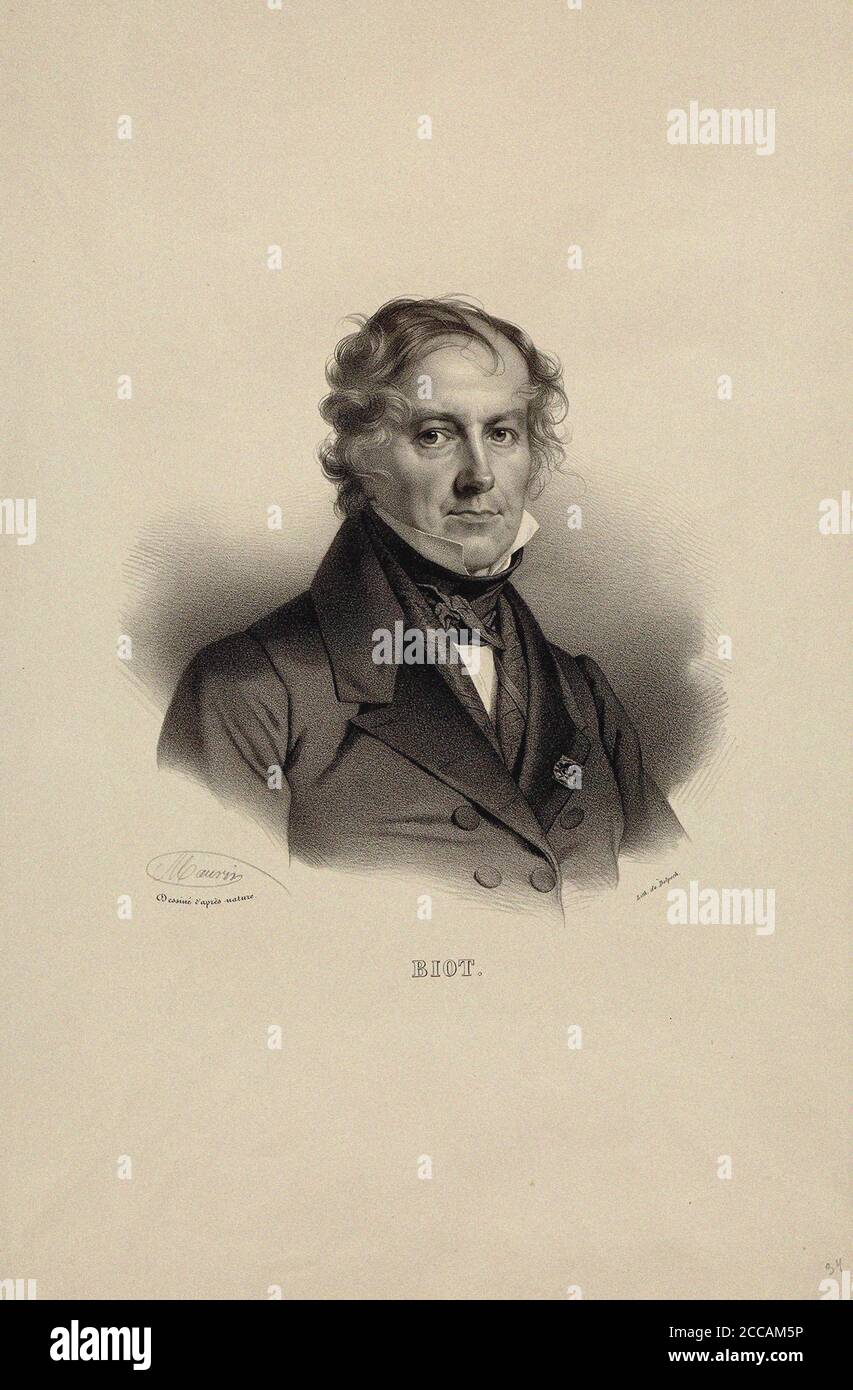 Porträt von Jean Baptiste Biot (1774-1862). Museum: PRIVATE SAMMLUNG. AUTOR: NICOLAS-EUSTACHE MAURIN. Stockfoto