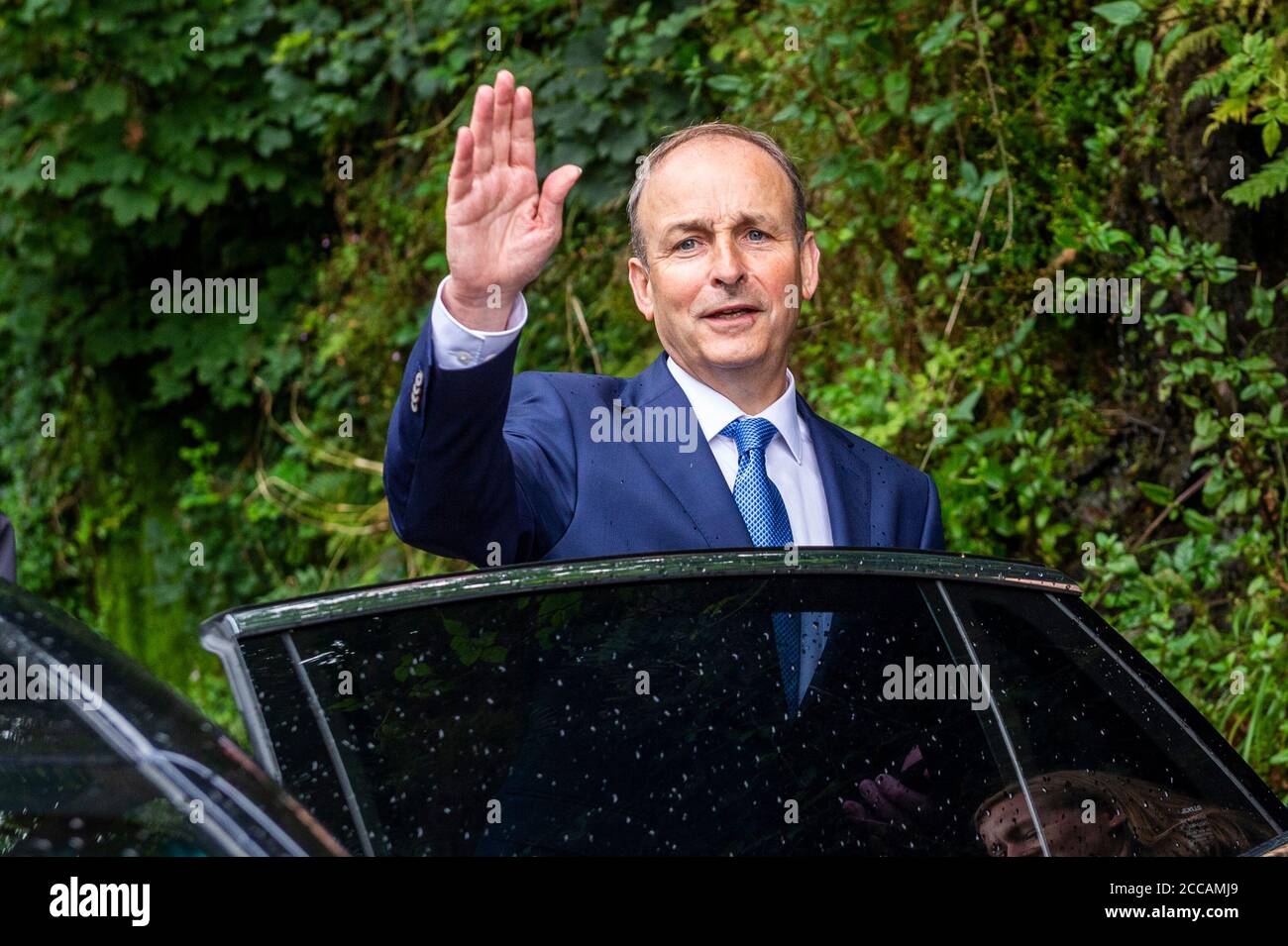 Skibbereen, West Cork, Irland. August 2020. Ein Taoiseach Micháel Martin besuchte die Opfer der Überschwemmungen in Skibbereen in der vergangenen Nacht. Quelle: AG News/Alamy Live News Stockfoto