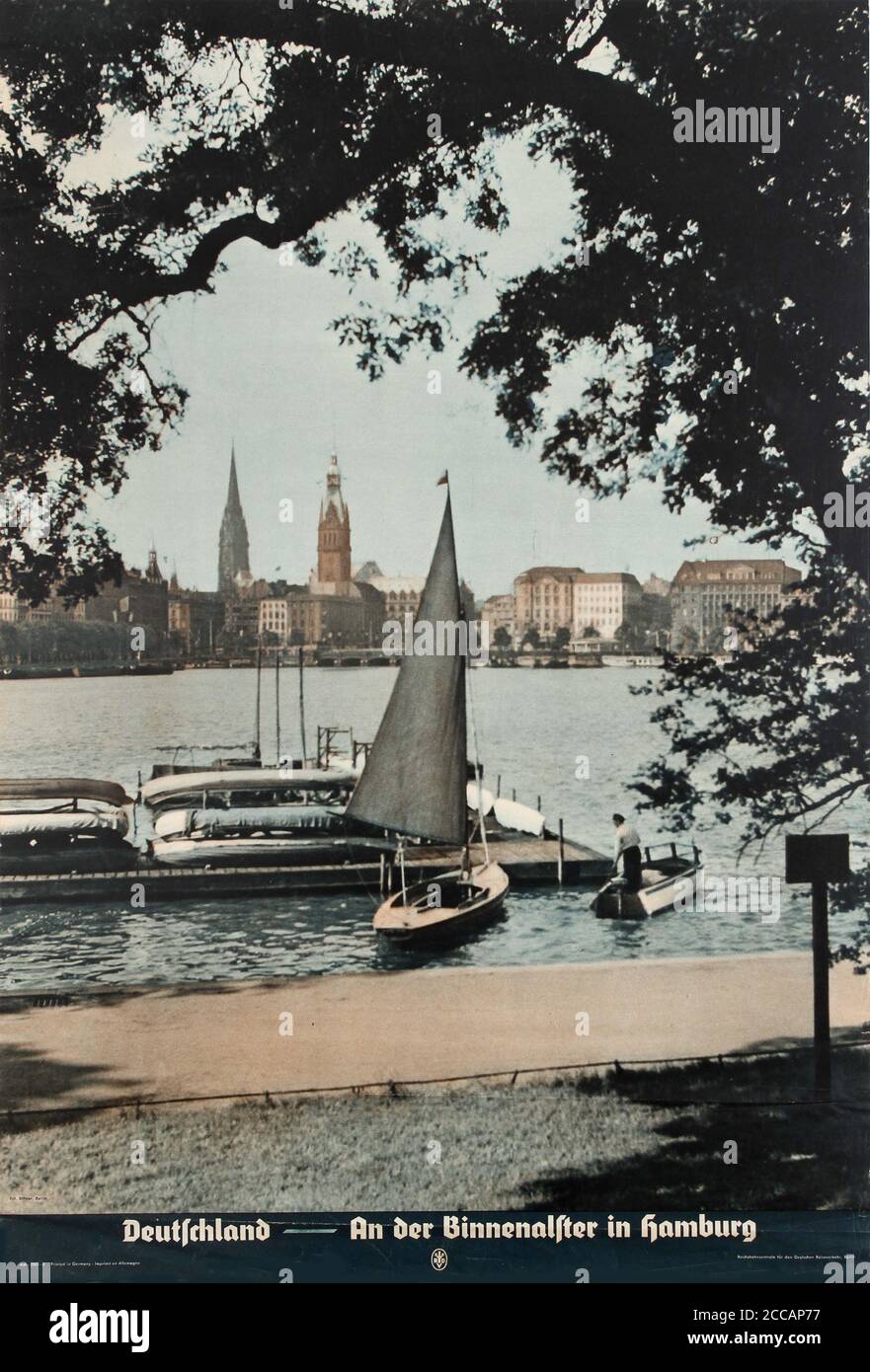 Die Binnenalster in Hamburg. Museum: PRIVATE SAMMLUNG. Autor: ANONYM. Stockfoto