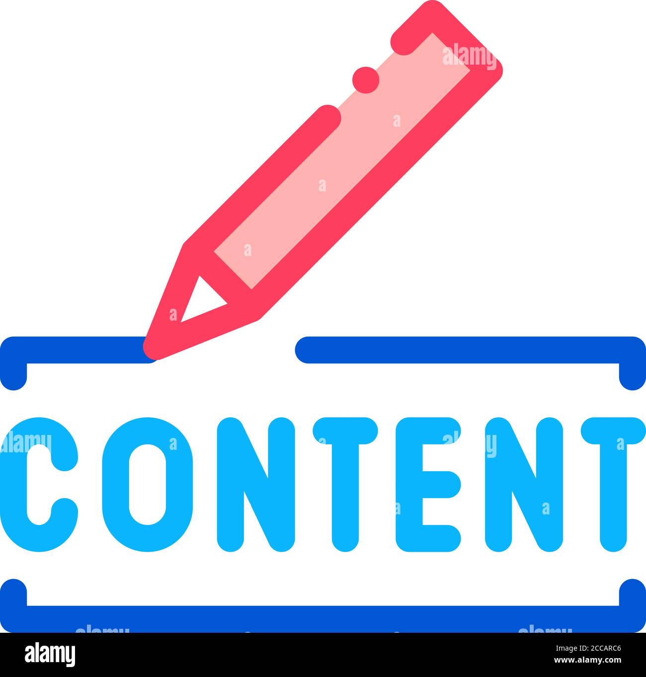 Inhalt schreiben Symbol Vektor Umriss Illustration Stock-Vektorgrafik
