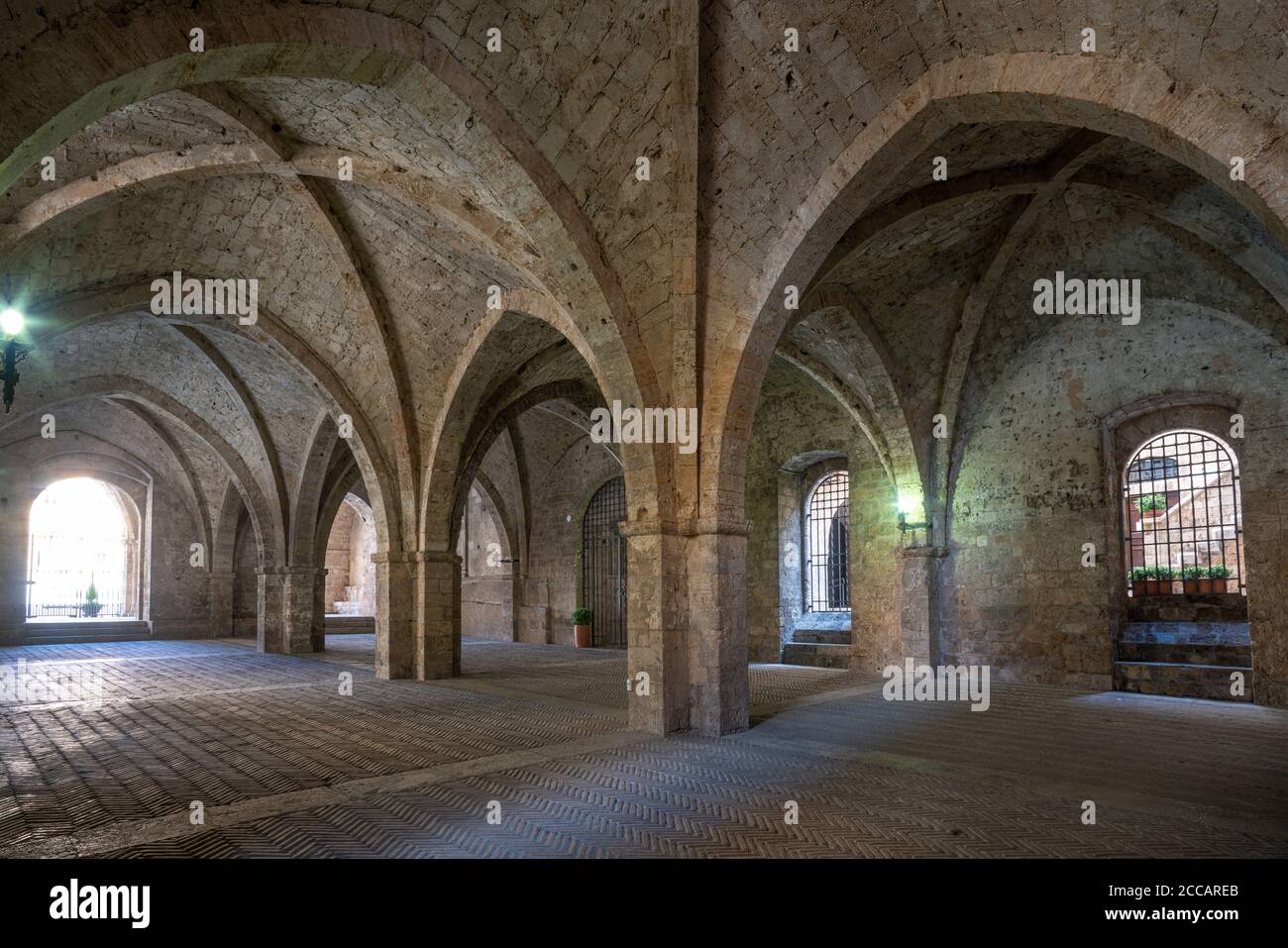 Bischofspalast in Rieti. Die Gewölbe des Vescovado. Latium Region, Italien, Europa Stockfoto