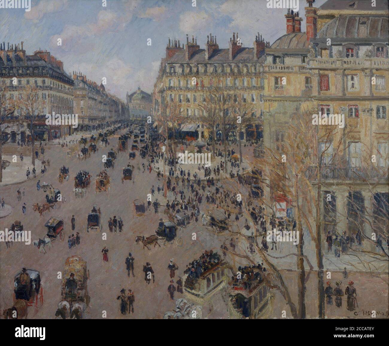 Place du Théâtre Français. Museum: Nationalmuseum, Belgrad. Autor: CAMILLE PISSARRO. Stockfoto