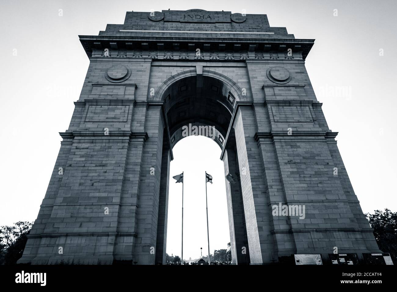 India Gate war Memorial in Neu Delhi, Indien. India Gate ist die beliebteste Touristenattraktion in Neu-Delhi. Architektur Indiens. Stockfoto