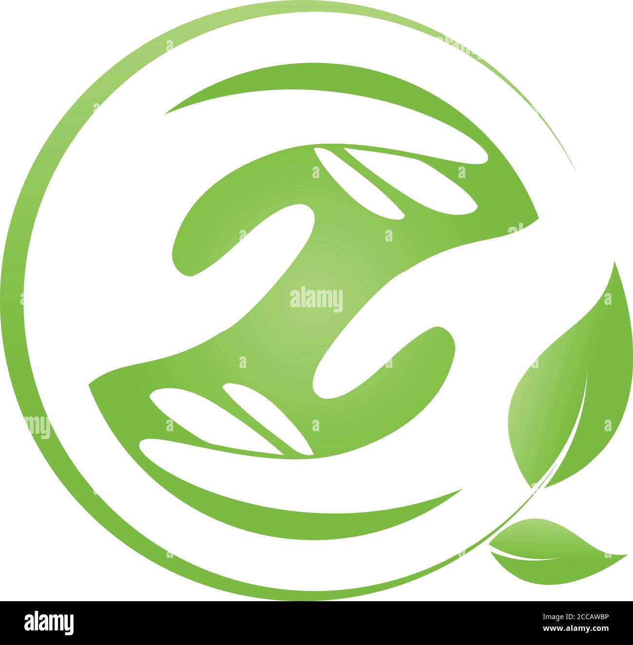 Hände, Blätter, Naturheilkunde, Wellness, Logo Stock Vektor