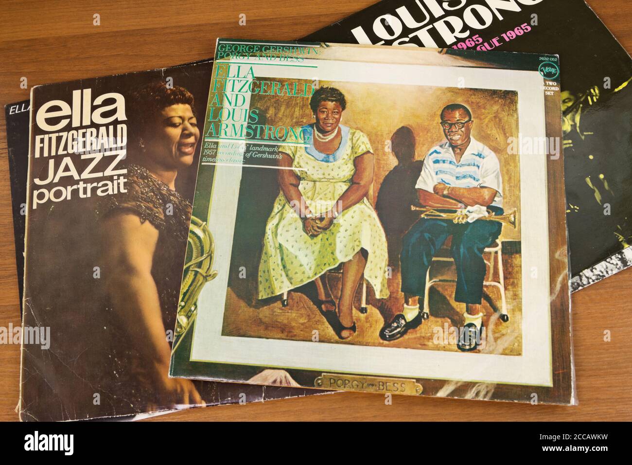 Schallplatten von Ella Fitzgerald und Louis Armstrong Stockfoto