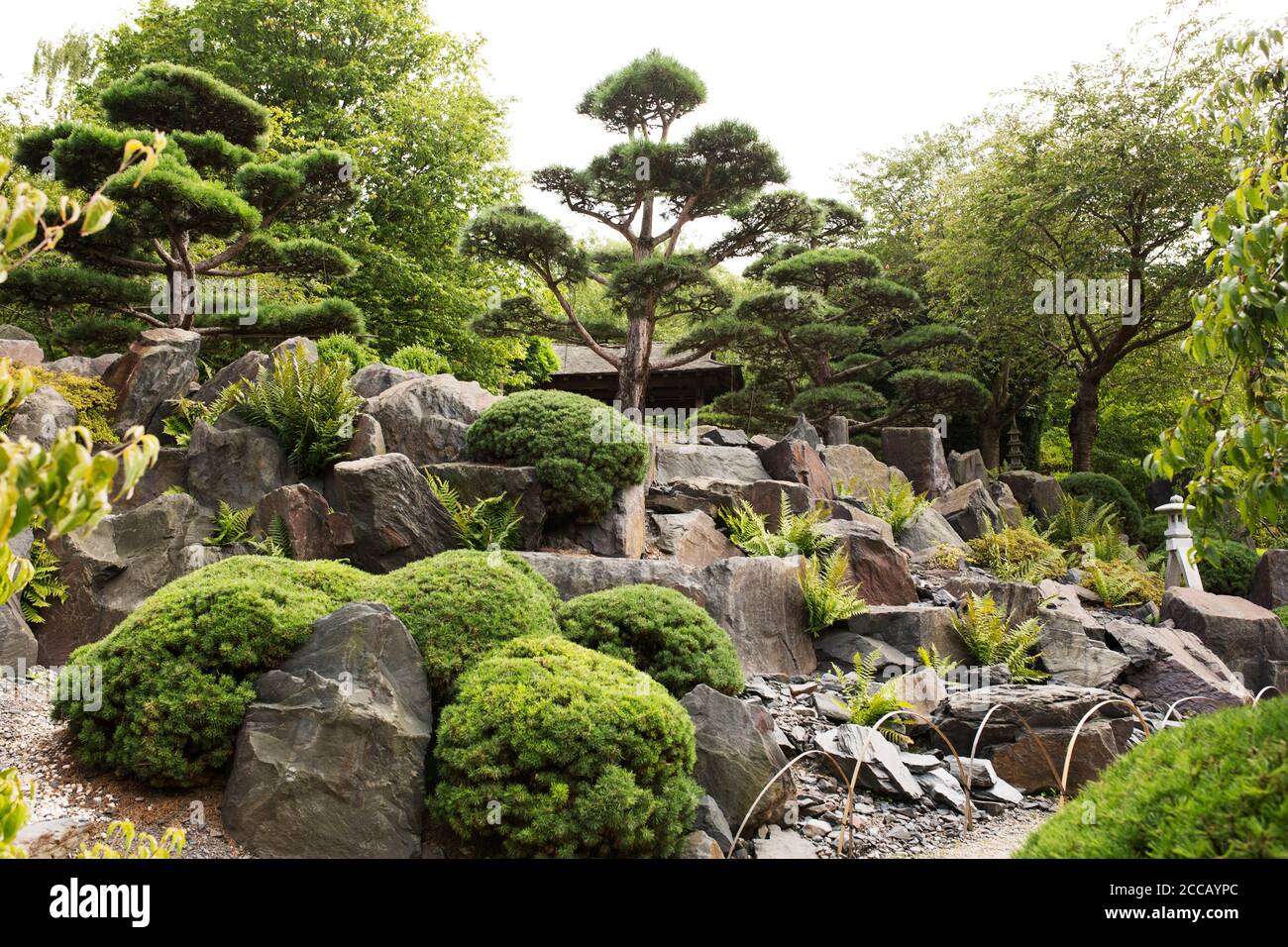 Der Japanische Garten im Egapark in Erfurt, Deutschland. Stockfoto