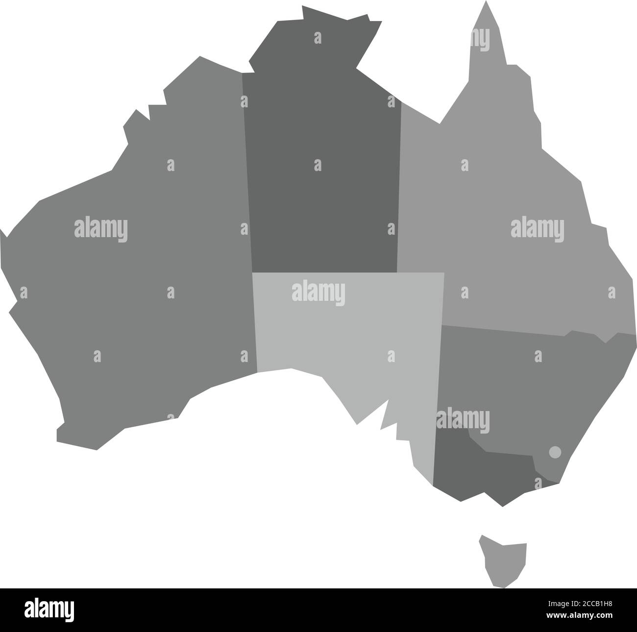 Graue leere Karte von Australien. Vektorgrafik Stock Vektor