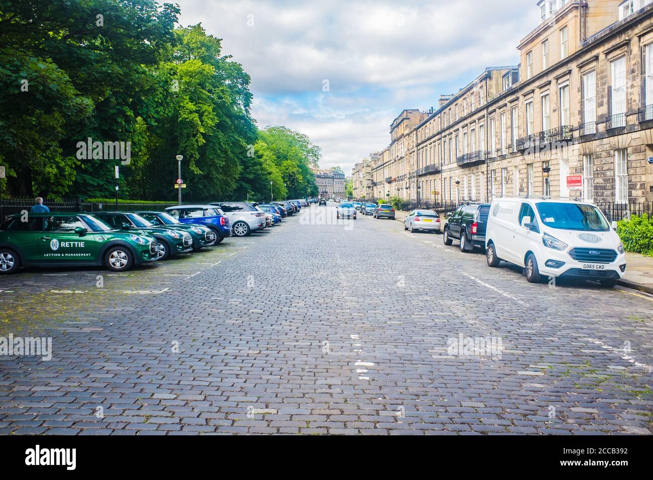 Edinburgh Schottland 6. August 2020 schönes Georgian House auf der Curved Stret Heriot Row in Edinburgh Stockfoto