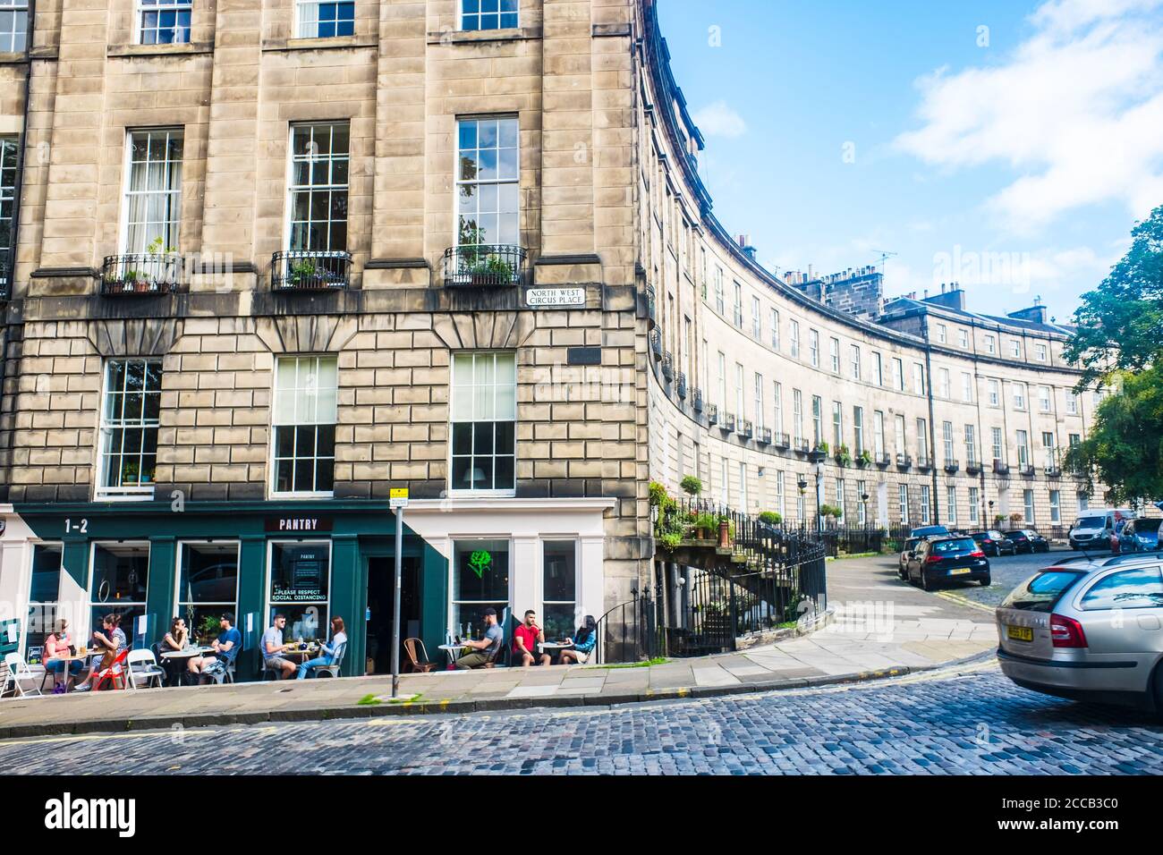 Edinburgh Schottland 6. August 2020 schönes Georgian House auf der Curved Stret Heriot Row in Edinburgh Stockfoto