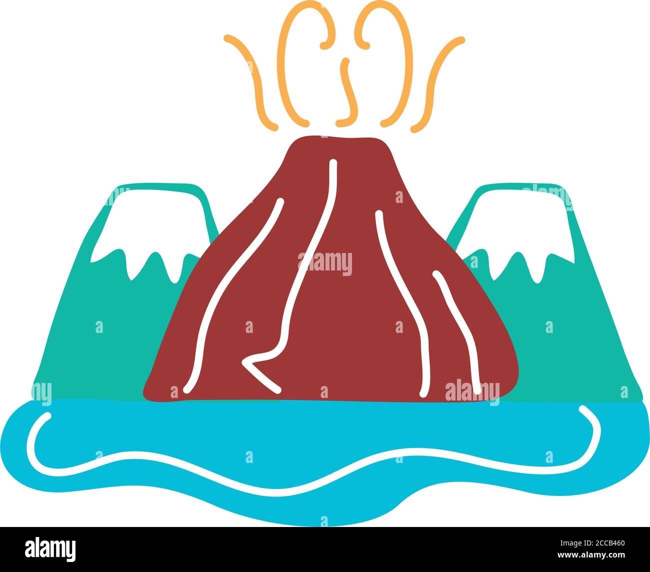 Popocatepetl Vulcano flache Stil Symbol Vektor Illustration Design Stock Vektor