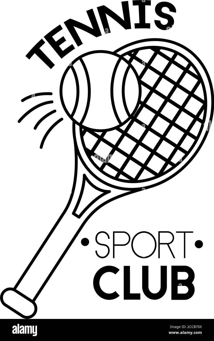 Ball und Schläger Tennis Sport Linie Stil Symbol Vektor Illustration Design Stock Vektor