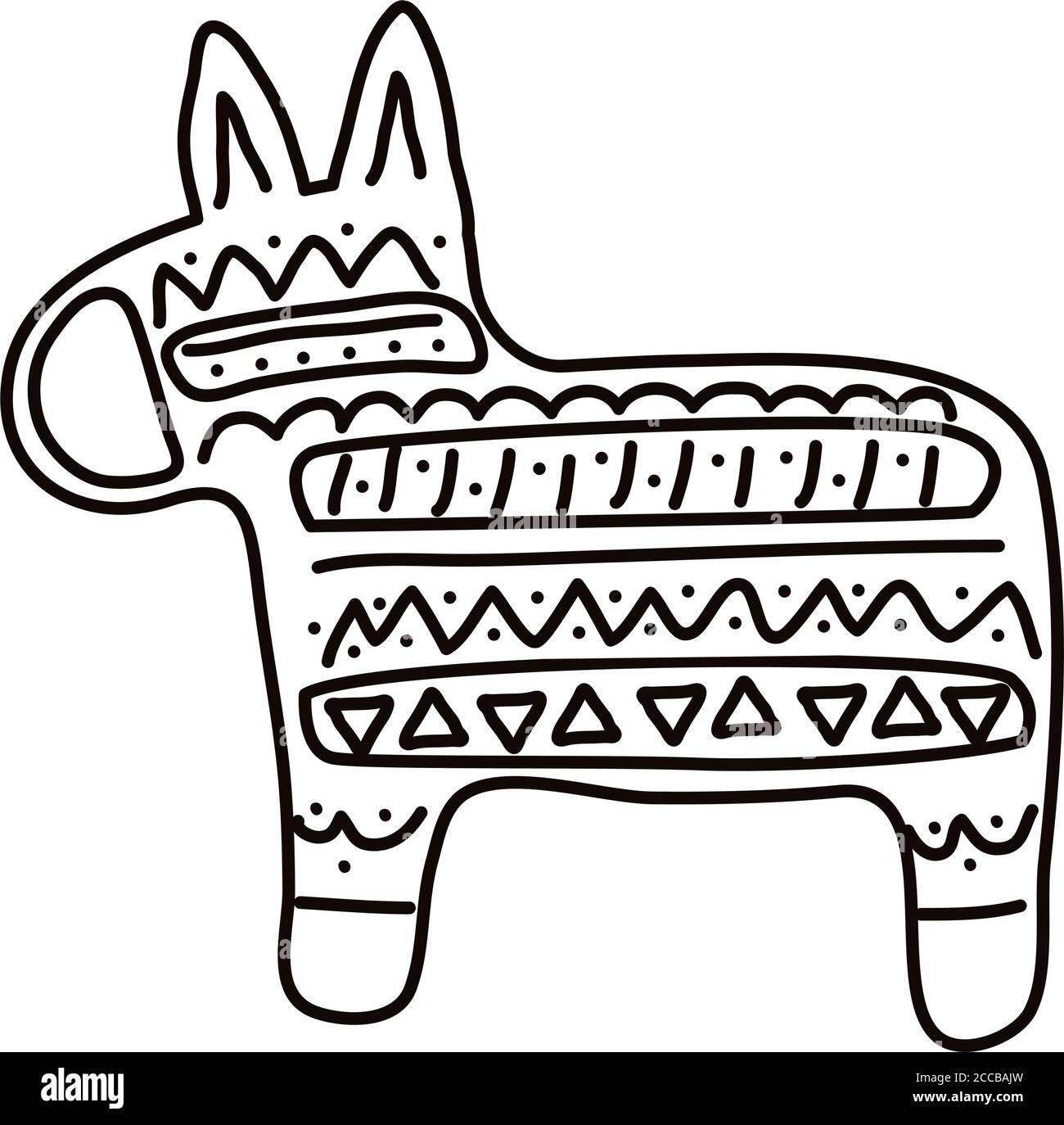 mexikanische Kultur Pinata Linie Stil Symbol Vektor Illustration Design Stock Vektor