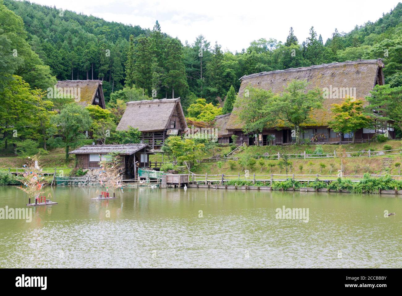 Gifu, Japan - Hida Folk Village. Ein berühmtes Freilichtmuseum und historische Stätte in Takayama, Gifu, Japan. Stockfoto