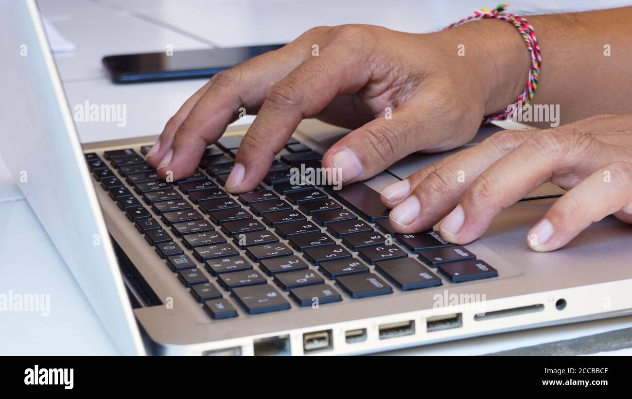 Schließen Sie die Computertastatur Stockfoto