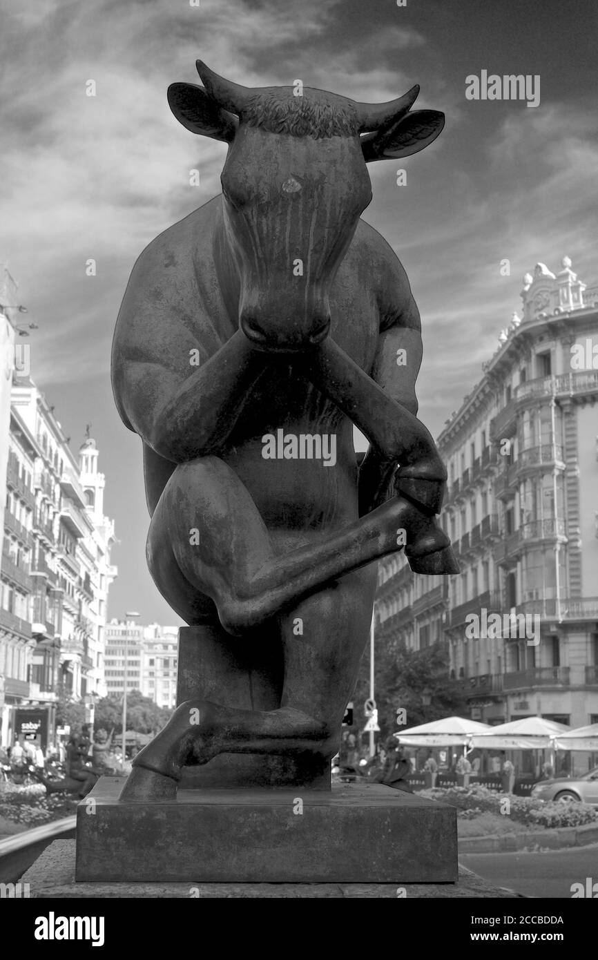 Die Statue, deren offizieller Titel Meditacio ist, wurde von Josep Granyer modelliert und 1972 enthüllt. Stockfoto