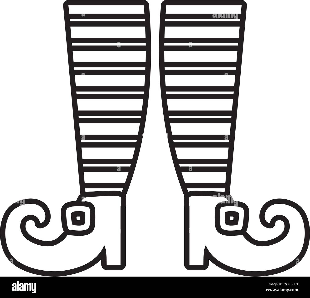 Hexe Beine mit Schuhe Linie Stil Symbol Vektor Illustration Design Stock Vektor
