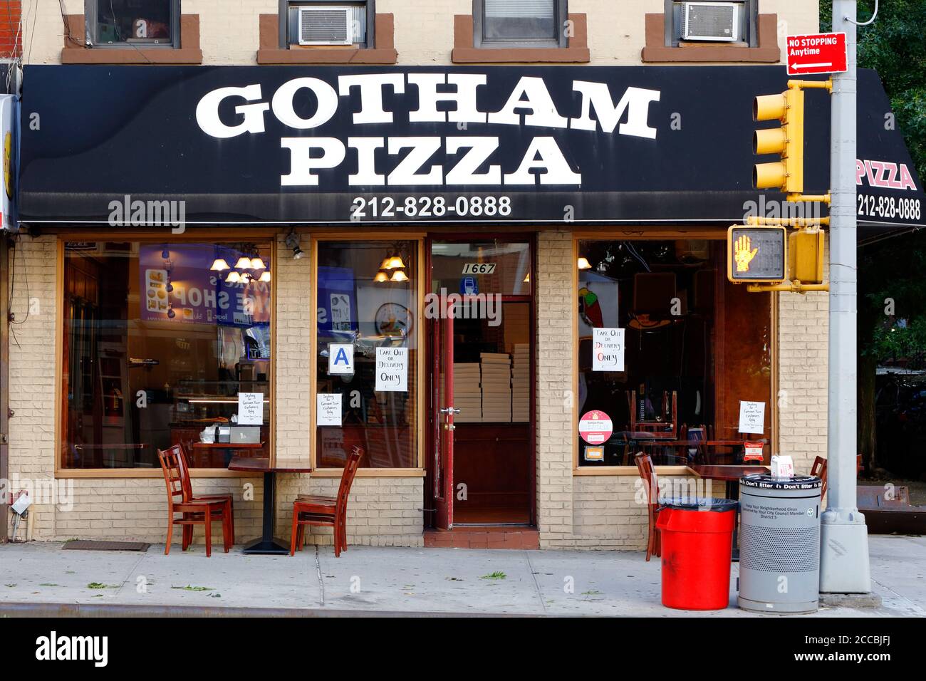 Gotham Pizza, 1667 First Ave, New York, NYC Foto von einer Pizzeria in der Upper East Side in Manhattan. Stockfoto