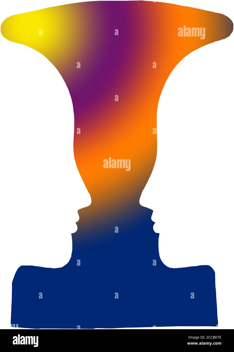 Figur-grund-Wahrnehmung, Gesicht und Vase. Abbildung - Boden Organisation. Perceptual Grouping. In der Gestaltpsychologie, die für eine Abbildung vom Hintergrund Stockfoto