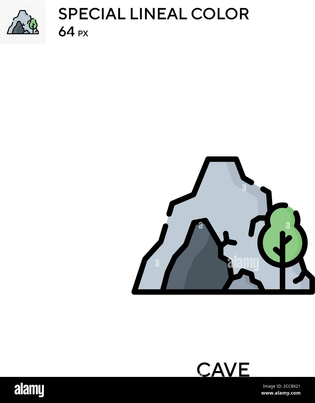 Cave Special lineales Farbsymbol. Illustration Symbol Design Vorlage für Web mobile UI-Element. Perfekte Farbe modernes Piktogramm auf editierbare Kontur. Stock Vektor