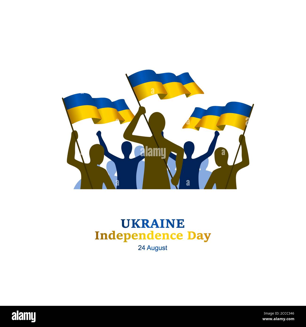 ukraine Unabhängigkeitstag Vektor-Illustration, um die Ukraine wichtigen Tag am 24. August begrüßen, zusätzliche Größe gehören Schicht für Schicht Stock Vektor