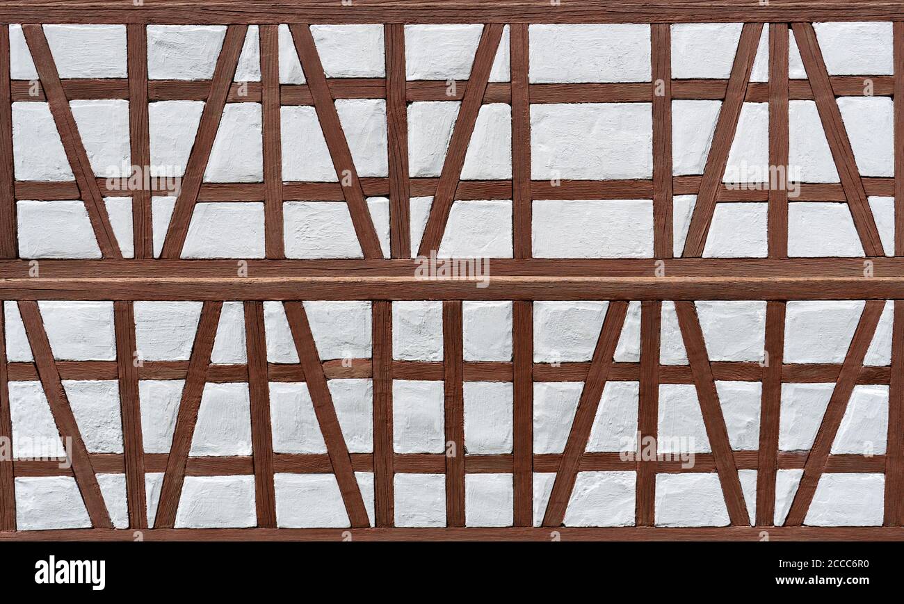 Fachwerkmuster - Detail eines Modellbauhauses Stockfoto