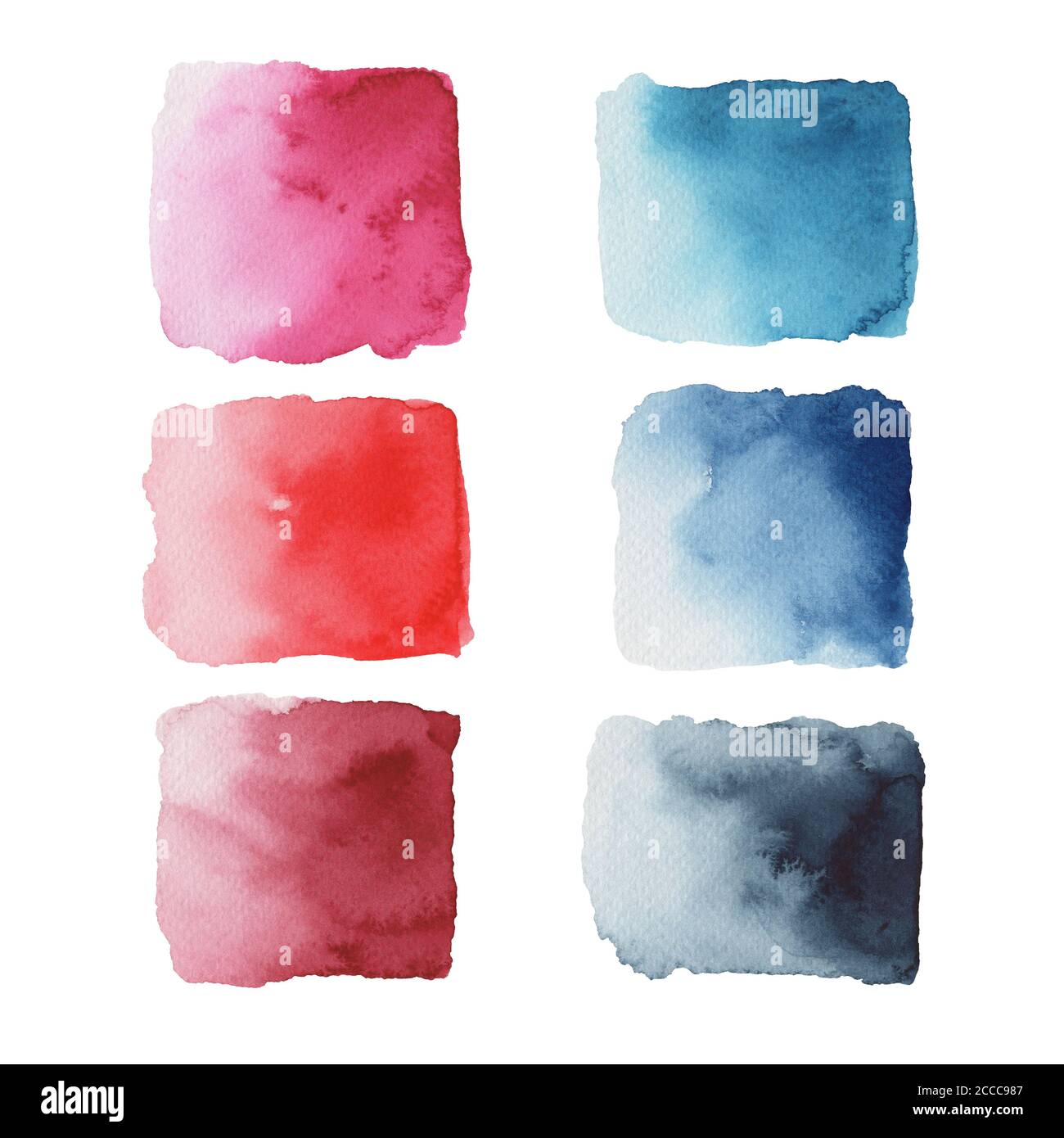 Handbemalte bunte Aquarell-Objekte Stockfoto