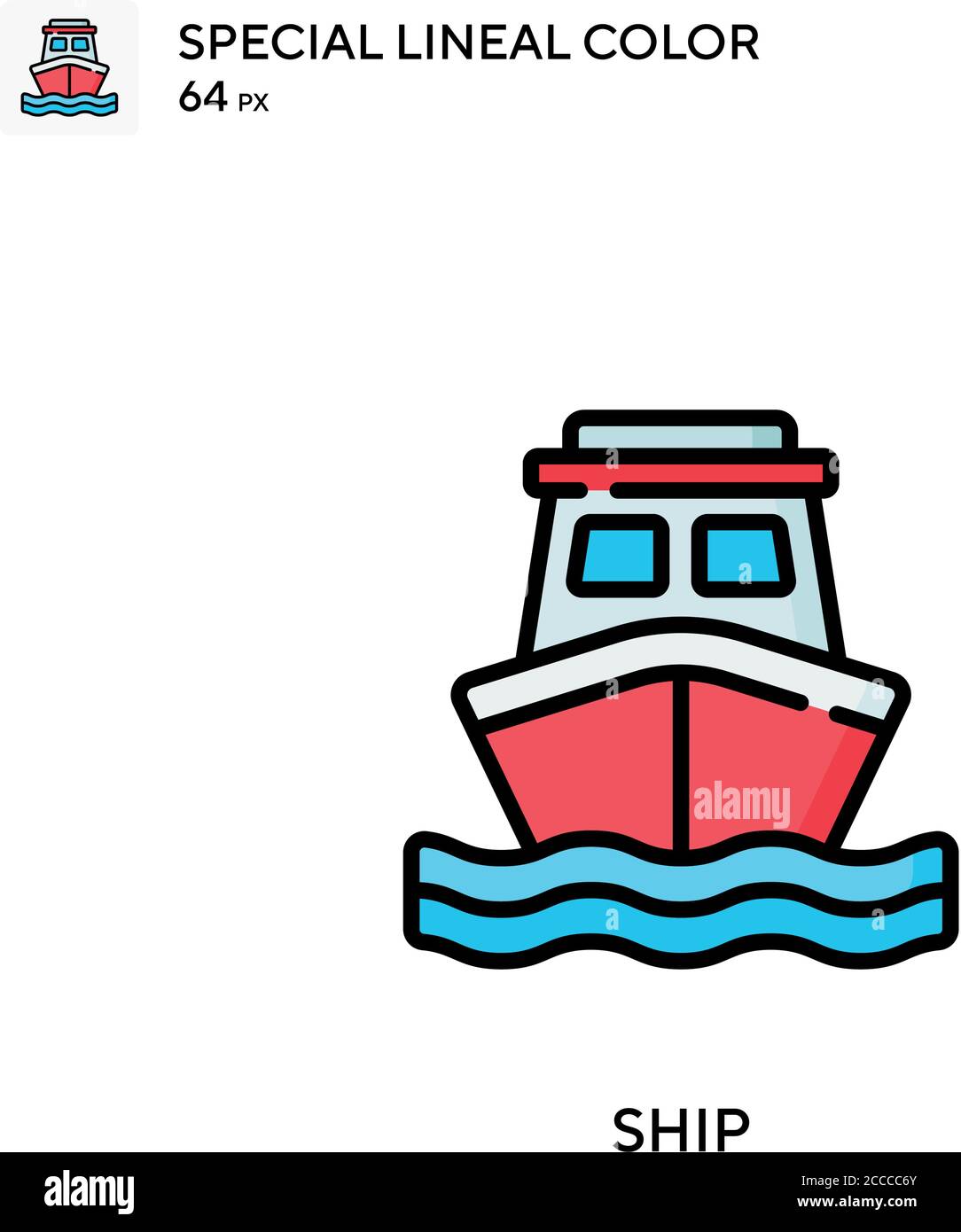 Ship Special Linienfarbe Symbol. Illustration Symbol Design Vorlage für Web mobile UI-Element. Perfekte Farbe modernes Piktogramm auf editierbare Kontur. Stock Vektor