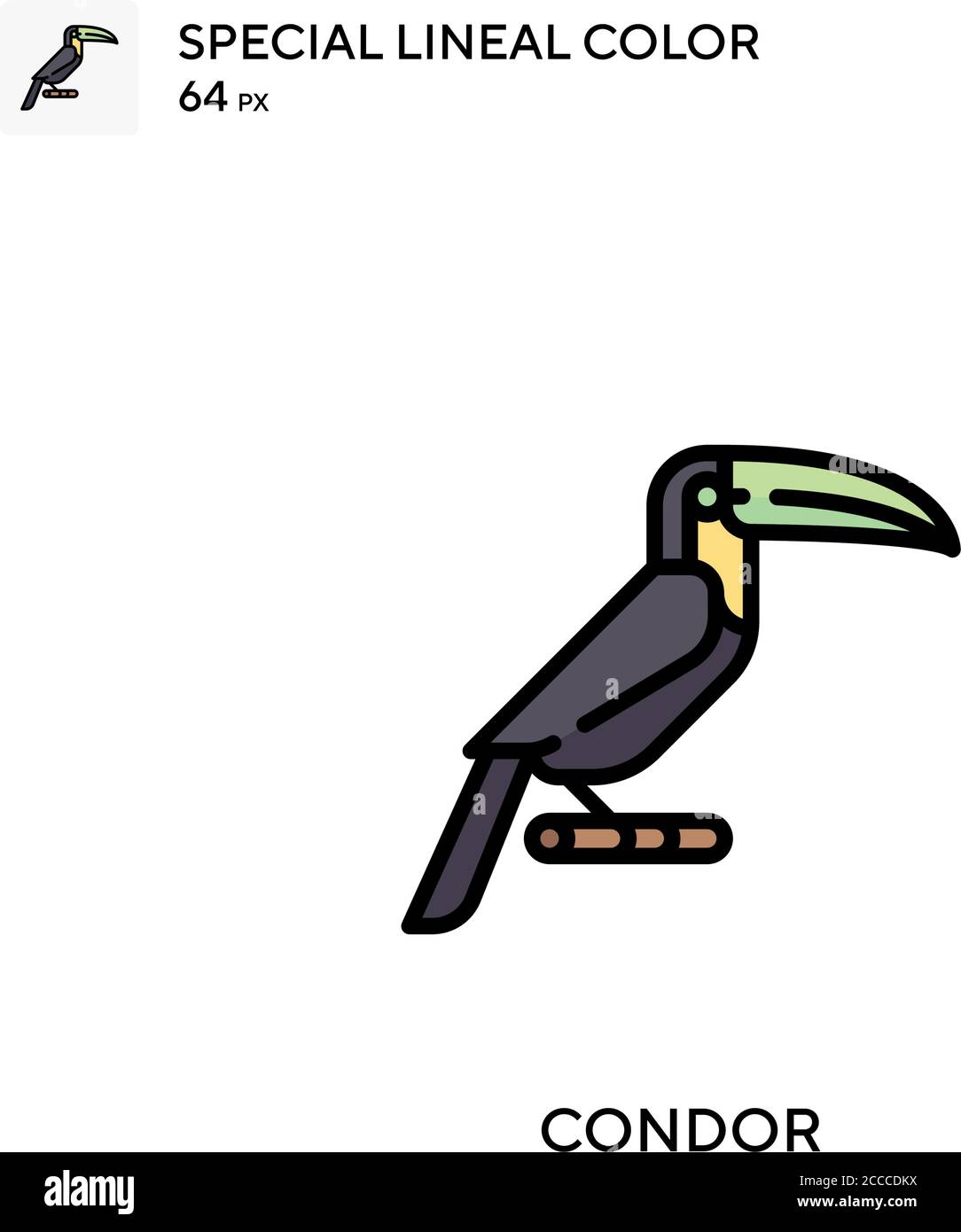 Kondor Special Lineal-Farbsymbol. Illustration Symbol Design Vorlage für Web mobile UI-Element. Perfekte Farbe modernes Piktogramm auf editierbare Kontur. Stock Vektor