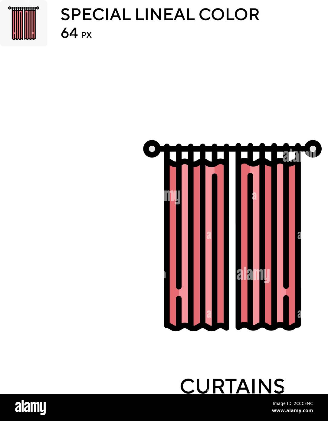 Vorhänge Spezielle lineare Farbe Symbol. Illustration Symbol Design Vorlage für Web mobile UI-Element. Perfekte Farbe modernes Piktogramm auf editierbare Kontur. Stock Vektor