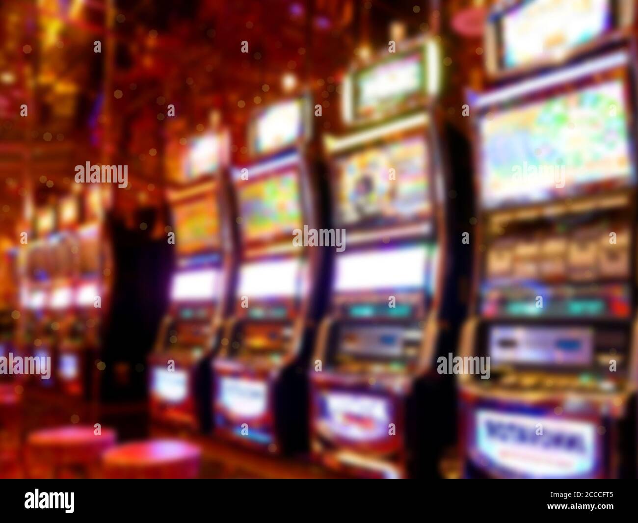Bild der abstrakten Unschärfe Spielautomat. Casino für Hintergrundnutzung Stockfoto