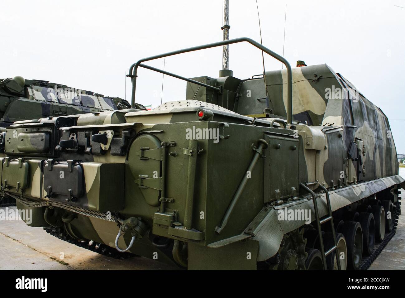Moderne russische Militärtechnik für Demonstration Stockfoto