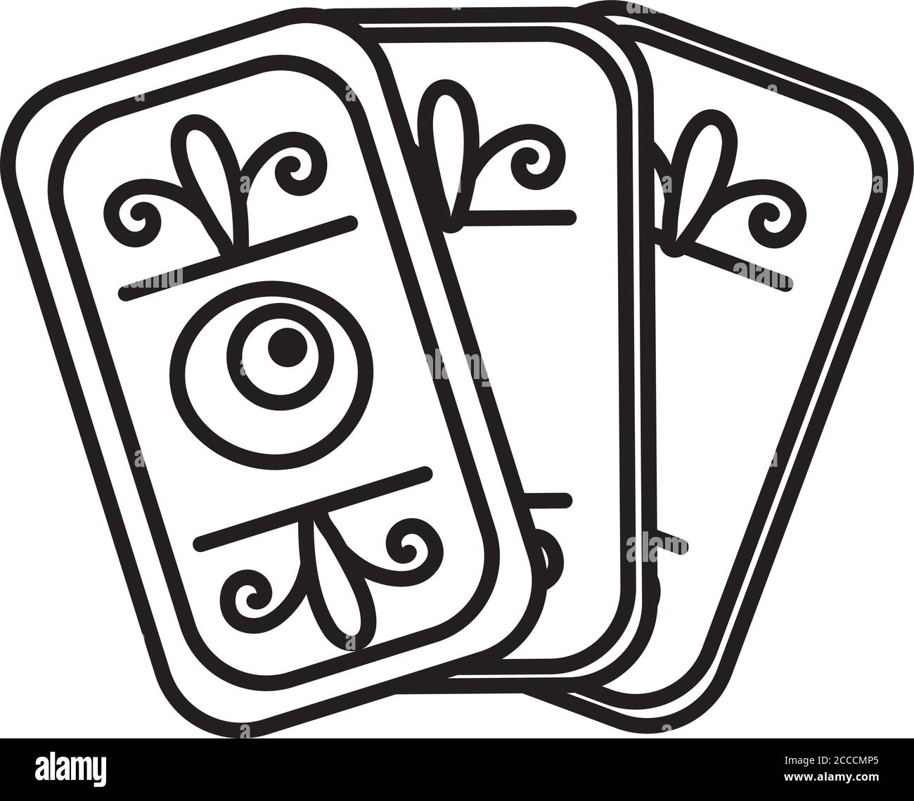 halloween Glück sagen Karten Linie Stil Vektor Illustration Design Stock Vektor