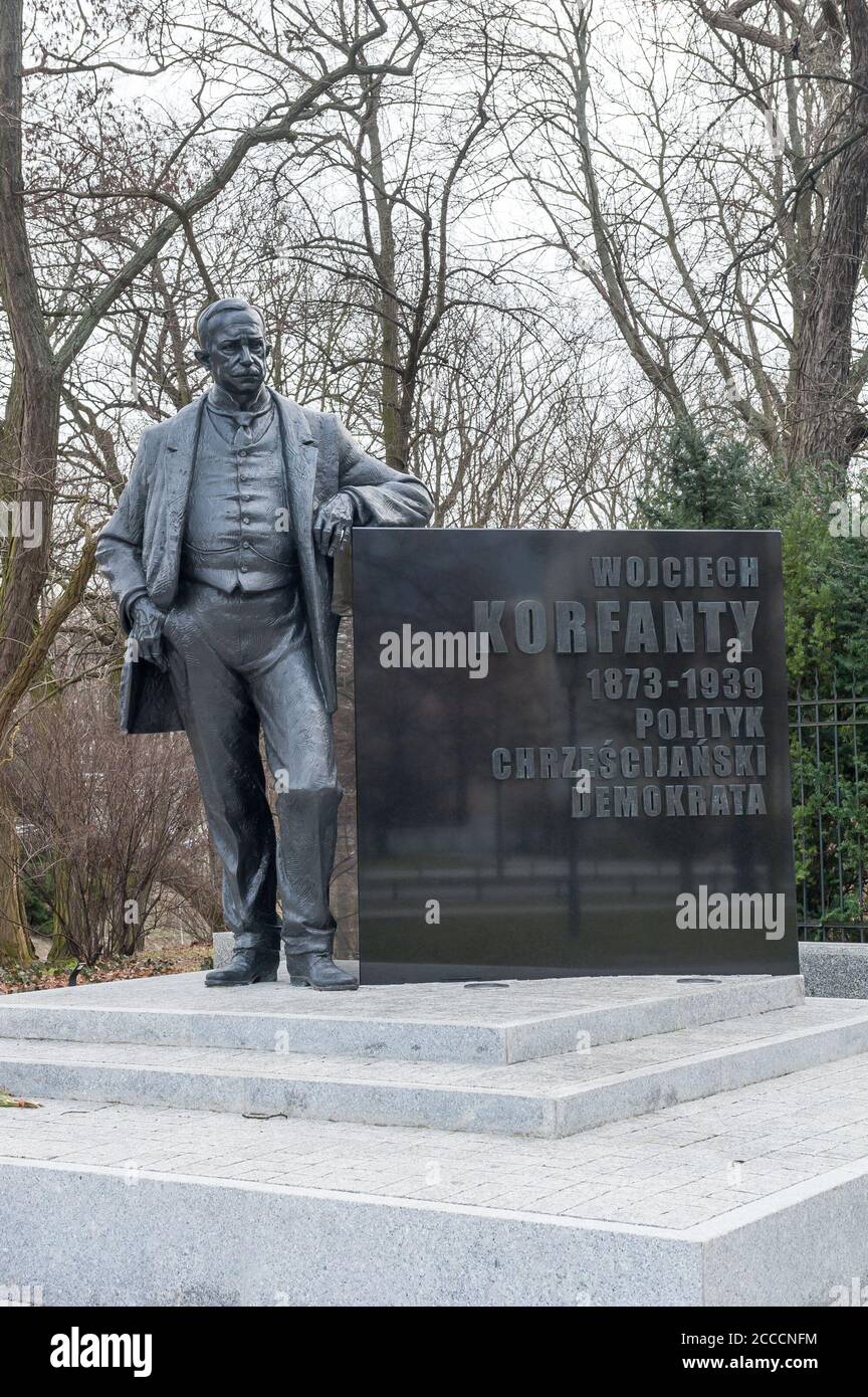 Denkmal für Wojciech Korfanty in Warschau, Polen Stockfoto