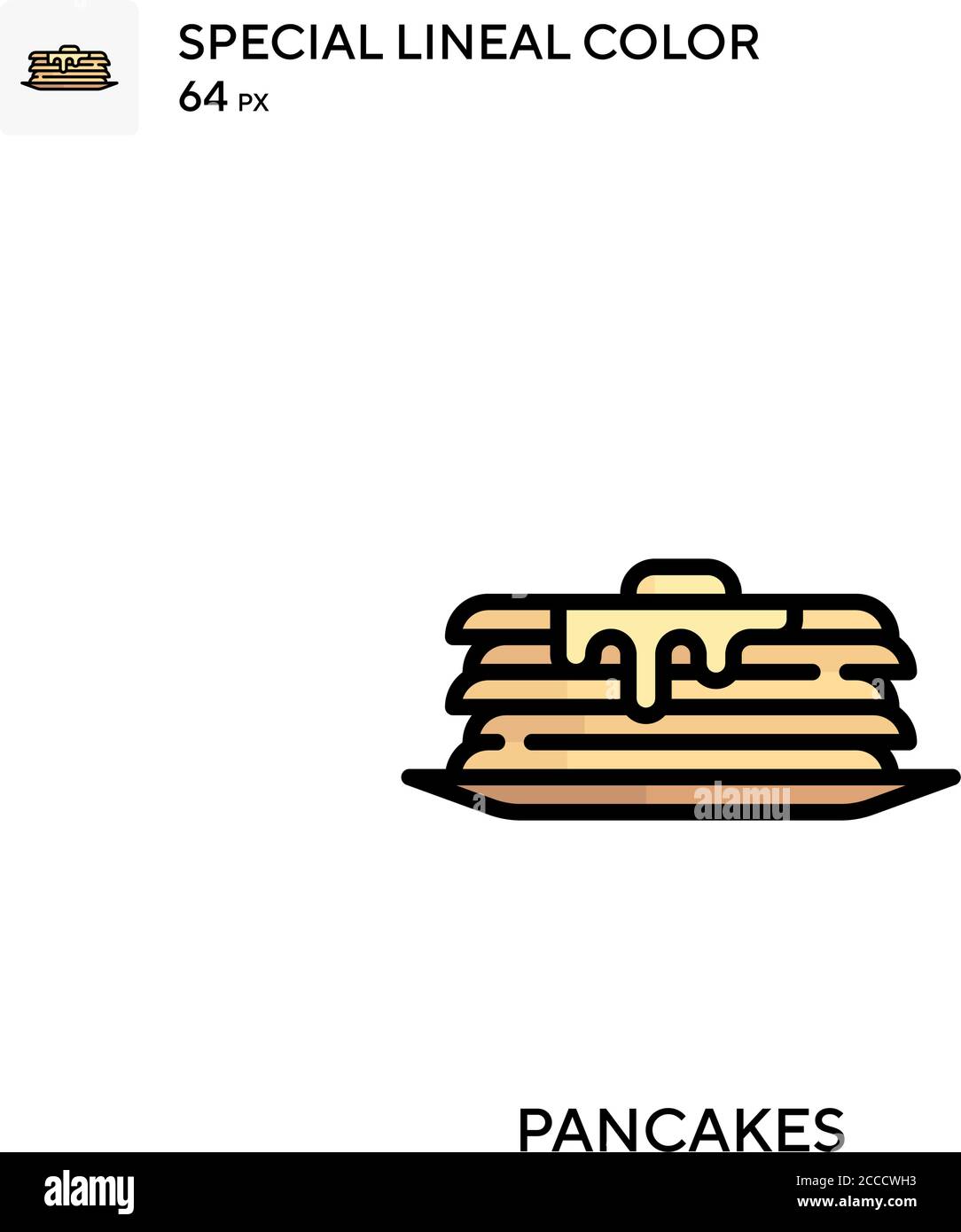 Pfannkuchen Spezielle lineare Farbe Symbol. Illustration Symbol Design Vorlage für Web mobile UI-Element. Perfekte Farbe modernes Piktogramm auf editierbare Kontur. Stock Vektor