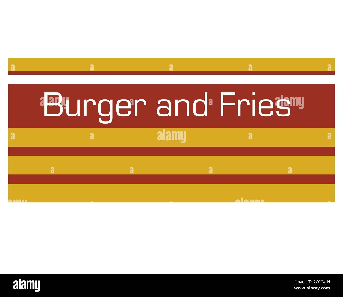 Vektorgrafik Burger und Fries auf weißem Hintergrund Stock Vektor