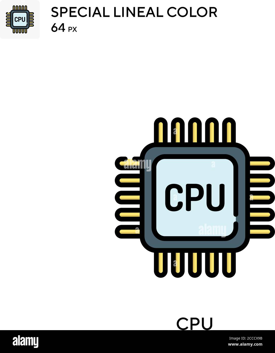 CPU-spezielles lineales Farbsymbol. Illustration Symbol Design Vorlage für Web mobile UI-Element. Perfekte Farbe modernes Piktogramm auf editierbare Kontur. Stock Vektor