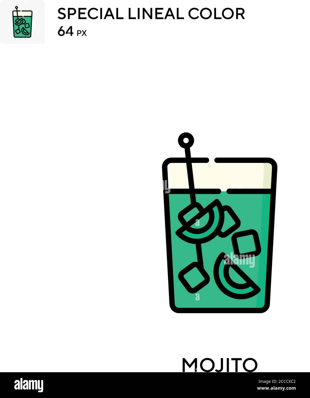 Mojito Spezielle lineare Farbsymbol. Illustration Symbol Design Vorlage für Web mobile UI-Element. Perfekte Farbe modernes Piktogramm auf editierbare Kontur. Stock Vektor