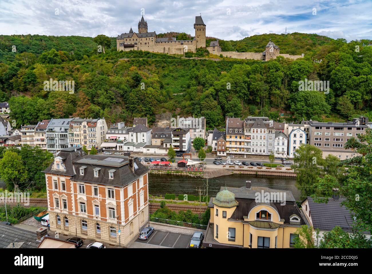 Die Stadt Altena im Sauerland, Märkischer Kreis, Schloss Altena, erste Jugendherberge in Deutschland, Stockfoto
