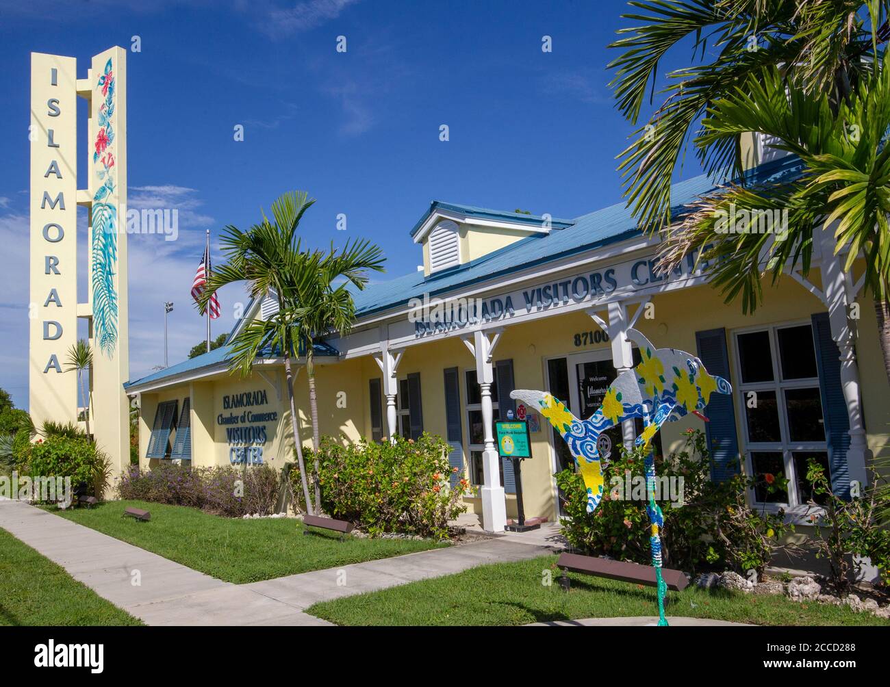 Islamorada Besucherzentrum in Monroe County, Florida, USA. Bestehend aus Teetisch Schlüssel, untere Matecumbe Schlüssel, obere Matecumbe Schlüssel, Windley Schlüssel A Stockfoto