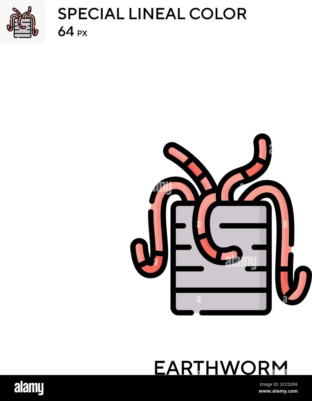 Regenwurm spezielles lineales Farbsymbol. Illustration Symbol Design ...