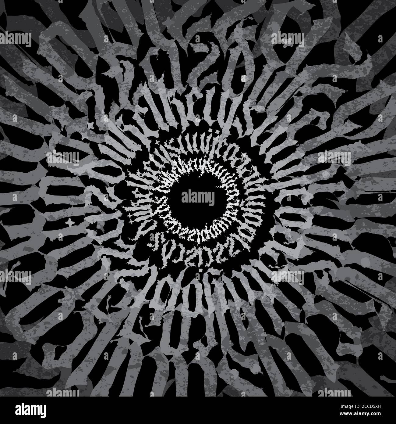 Gothic abstrakt der modernen Kalligraphie auf schwarzem Hintergrund. Bereit für Textildrucke. Stockfoto