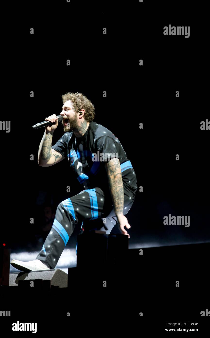 24.8.2019 Richfield Avenue Reading Berkshire UK Post Malone Schlagzeilen und Tritt auf der Hauptbühne am zweiten Tag beim Lesen auf festival Stockfoto