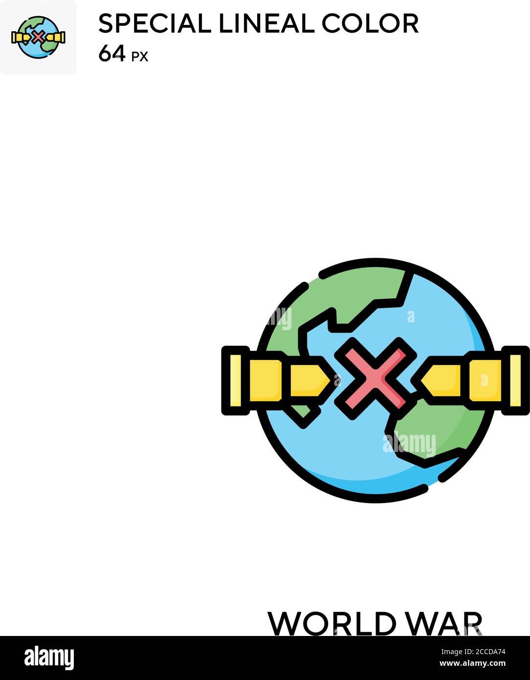 Weltkrieg Spezielle Linienfarbe Symbol. Illustration Symbol Design Vorlage für Web mobile UI-Element. Perfekte Farbe modernes Piktogramm auf editierbare Kontur. Stock Vektor