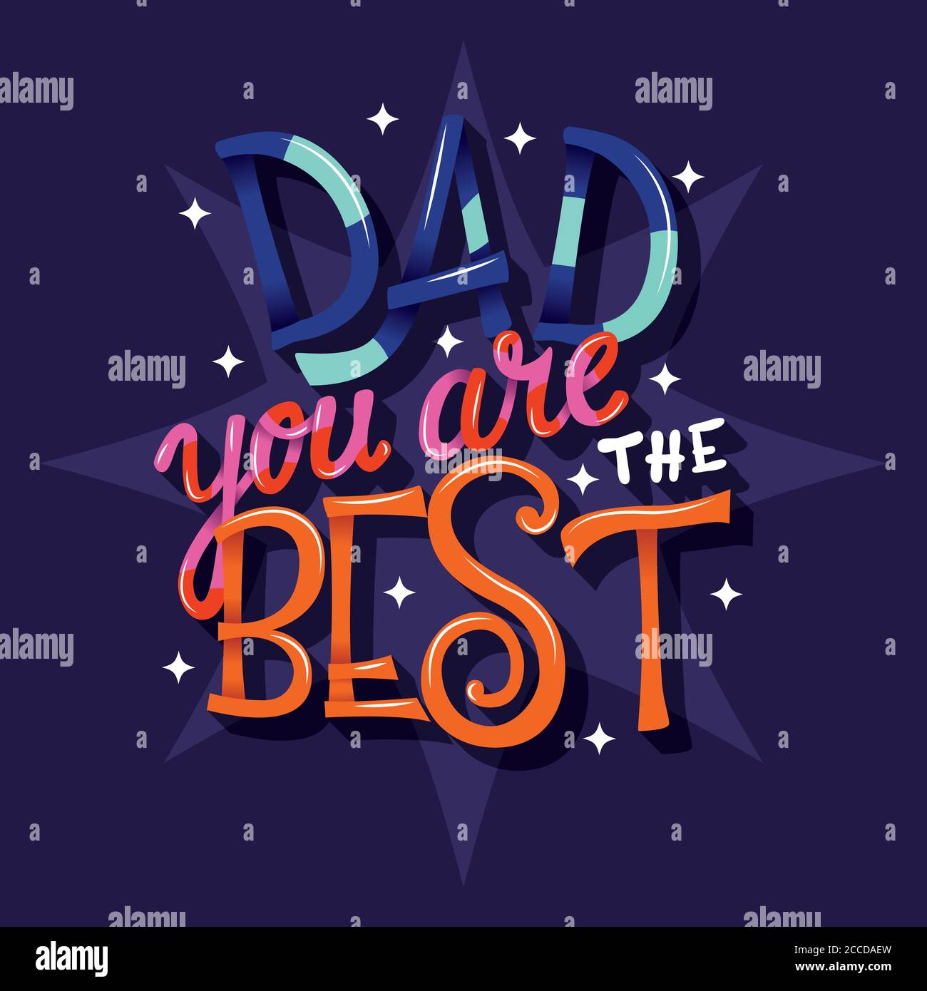 Happy Father’s Day, Dad Sie sind die besten, HandSchriftzug Typografie