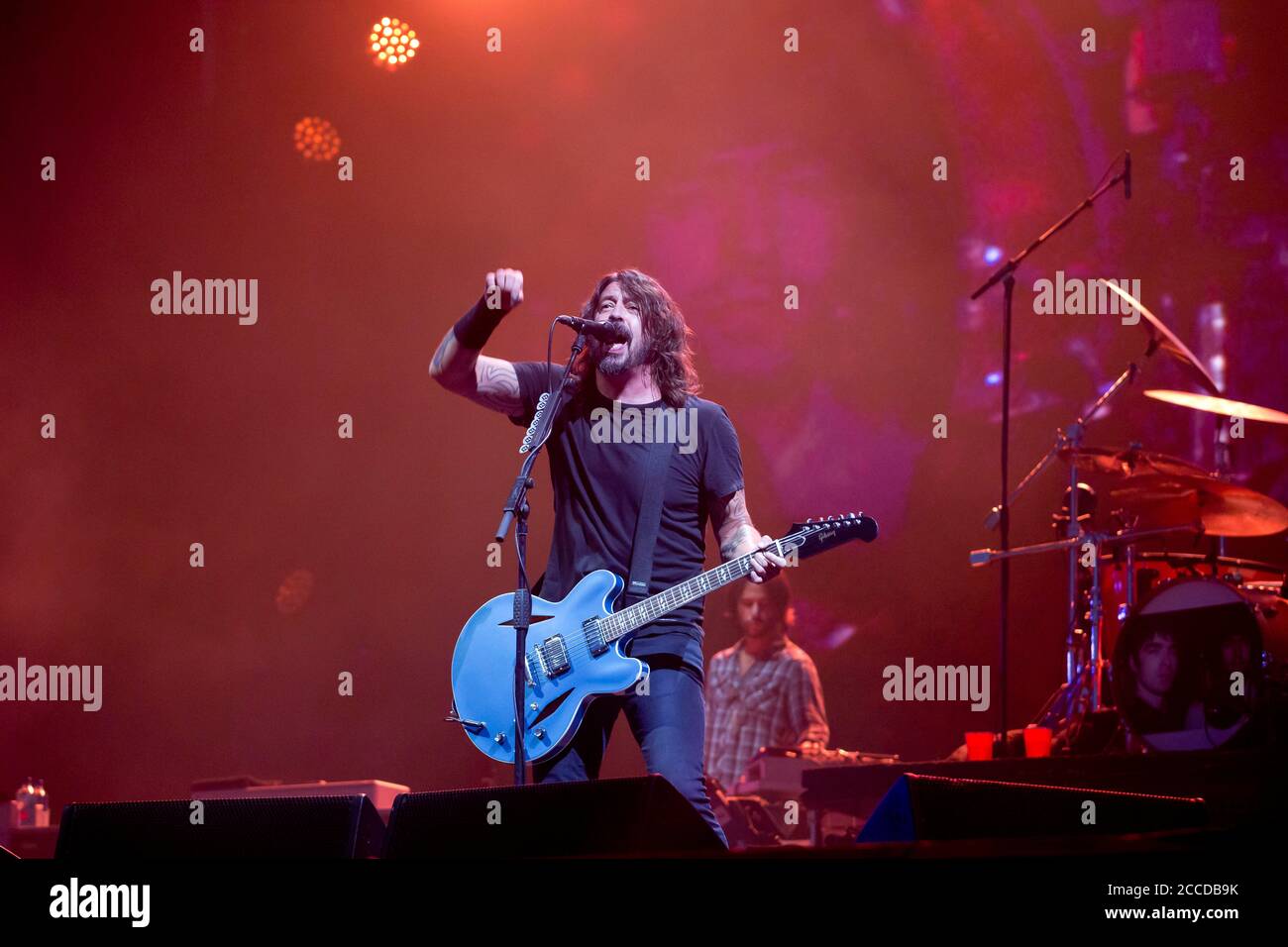 25.8.2019 Richfield Avenue Reading Berkshire UK Foo Fighter treten auf der Hauptbühne am dritten Tag beim Reading Festival auf.Leute im Bild: Dave Grohl Stockfoto