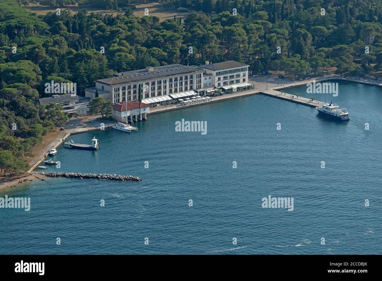 Luftbild, Hafen, Brijuni Inseln, Istrien, Kroatien Stockfoto