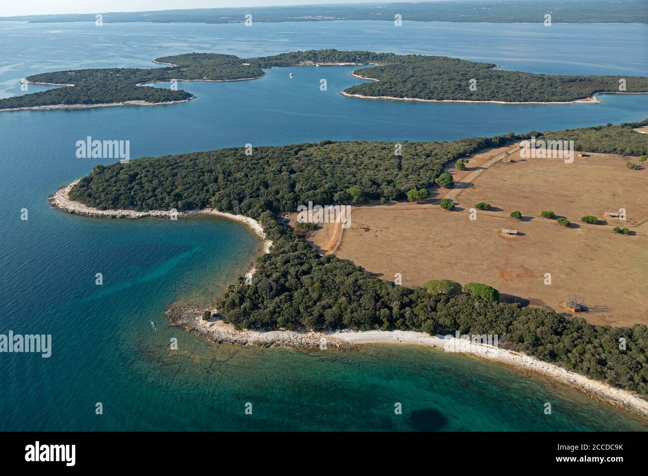 Luftbild, Brijuni Inseln, Istrien, Kroatien Stockfoto
