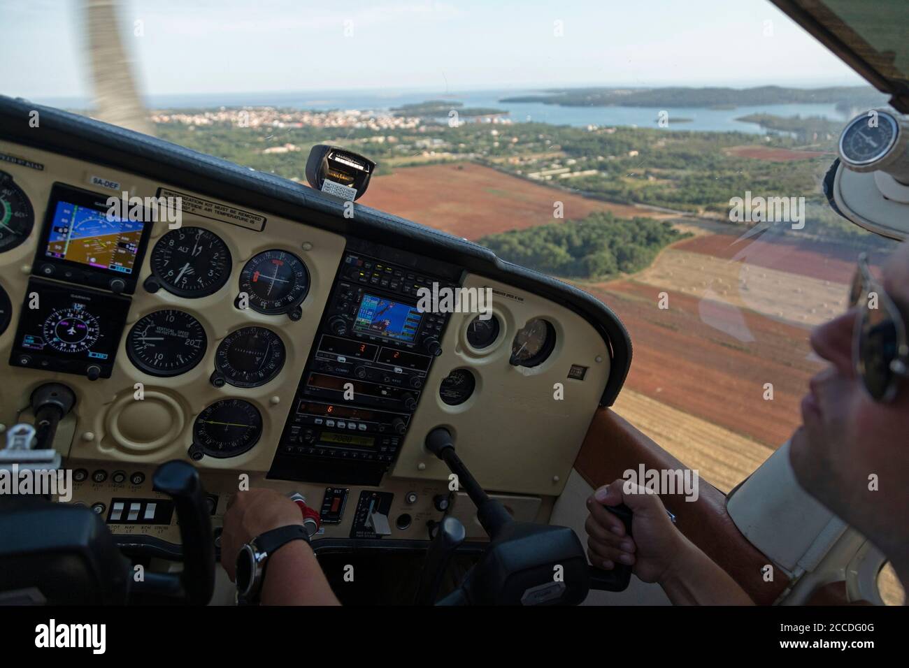 Rundflug in der Nähe von Medulin, Istrien, Kroatien Stockfoto